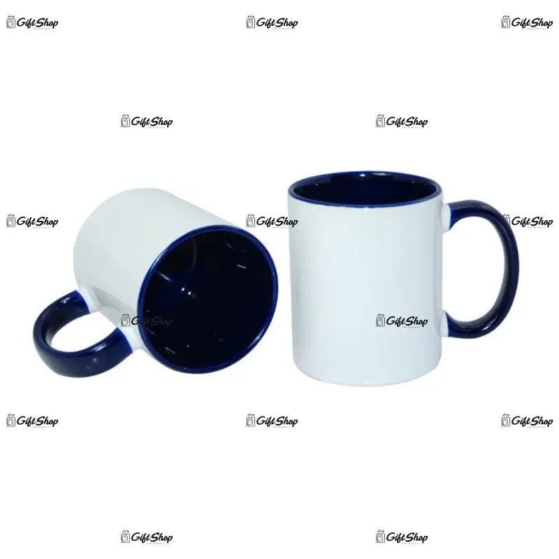 .cana interior maner albastru inchis, din ceramica, personalizata